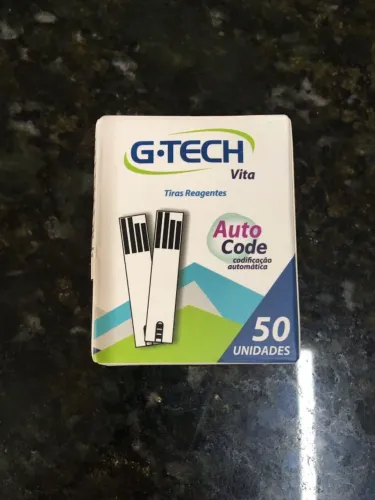 Tiras Reagentes G-tech Glicemia Diabetes - 50 Fitas - validade: 07/27 - LACRADO - 