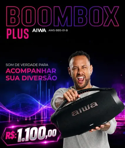 Boombox Plus AIWA BBS-01-B, 200W, Bluetooth 5.3, Preto