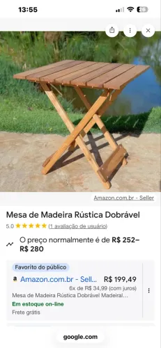 Mesa madeira dobrável 