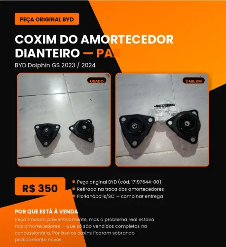 Par Coxim Para Amortecedor Dianteiro Dolphin 2023