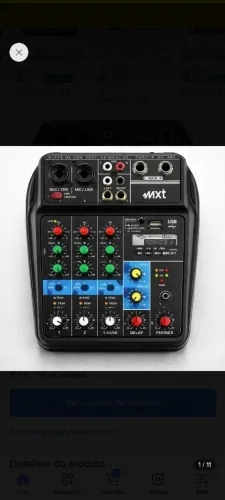 Mesa de som / interface de audio 4 canais mx-4bt NOVA Lacradas
