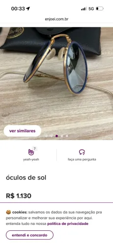Óculos ray ban original 