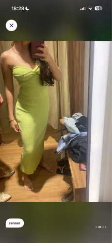 Vestido Renner midi canelado p