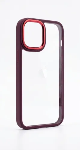 Capa transparente com borda roxa para IPHONE 12