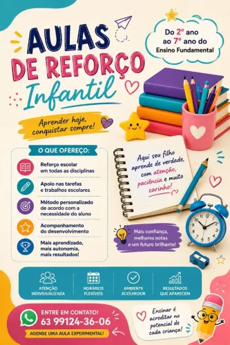 Reforço infantil ensino fundamental