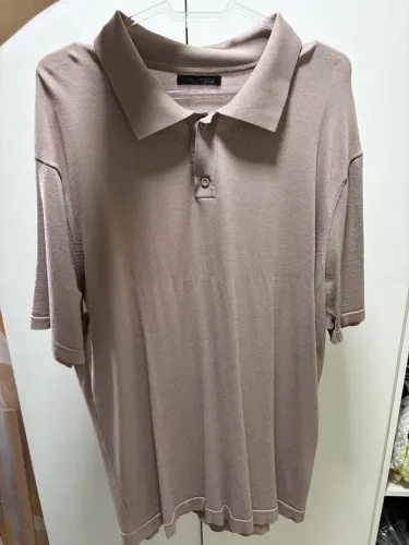 Polo Castanha / Taupe Texturizada Zara - Tamanho XL / GG