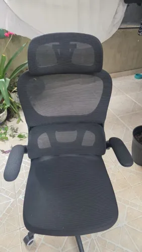 Cadeira Escritório Ergonômica B500 Luvinco Cor Preto Com Suporte Lombar Estofado Mesh