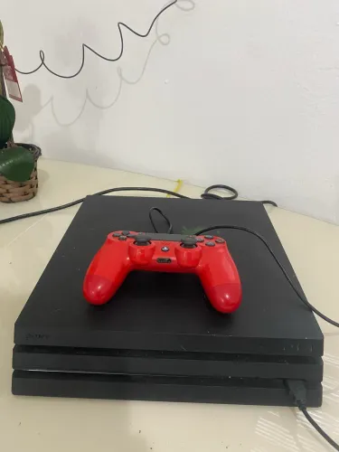 PS4 Pro 1TB 100% Original + Controle Magma Red + RDR2 e GTA V