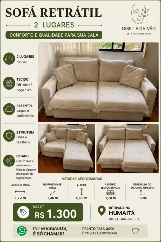 Vendo sofá Retrátil seminovo