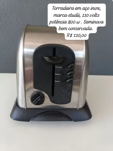 Torradeira em inox seminova