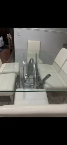 Mesa de vidro 06 lugares
