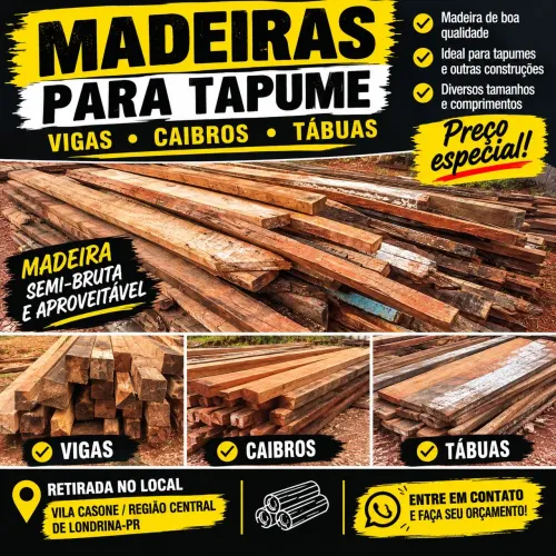 Madeira para Tapume