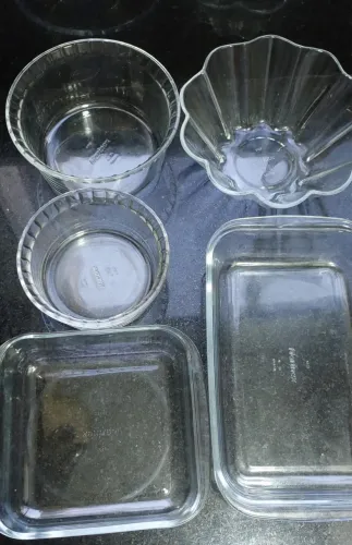 Kit de travessa e formas de vidro