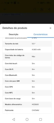 Leitor de código de barra Android 10