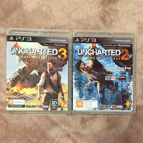 Jogos Uncharted 2 e 3 originais PS3