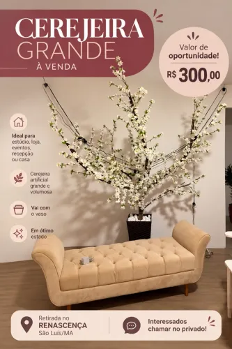 Vendo cerejeira grande com vaso