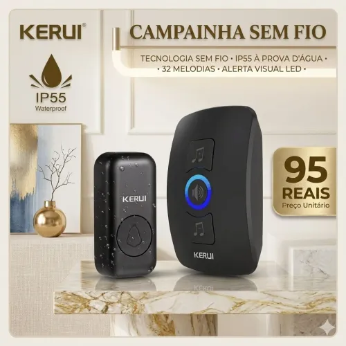 Campainha Sem Fio A Prova D'água 300 Metros Kerui (Original e Lacrada)