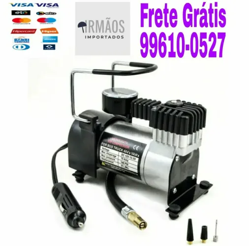 Compressor De Ar Portátil 12v P/ Pneu De Moto, Carro E Bicicleta
