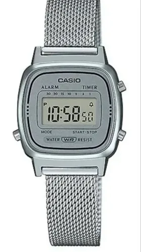 Relógio Casio Feminino Vintage Prata Original La-670wem-7df