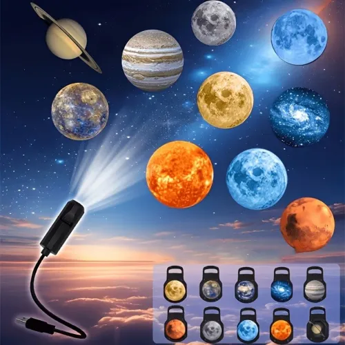 Luminária Led de projeção 10 Planetas