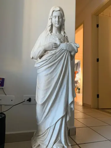 ESTATUA SAGRADO CORAÇÃO EM MARMORE CARRARA TRAZIDA DA ITALIA