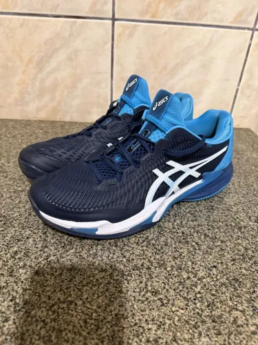 Tênis Asics Court FF 3 Novak, Azul, para jogar Tênis em quadra de Saibro - Tamanho 43
