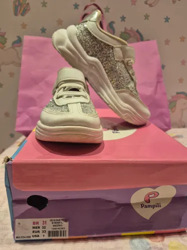 TENIS PAMPILI BRANCO COM PRATA