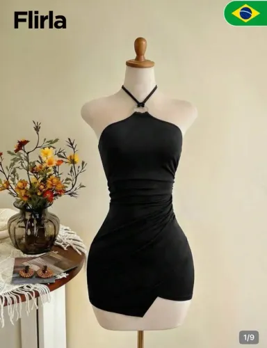 vestido preto shein TAM P