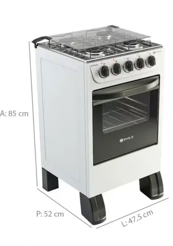 Fogão 4 Bocas New Sirius Braslar Branco - Bivolt