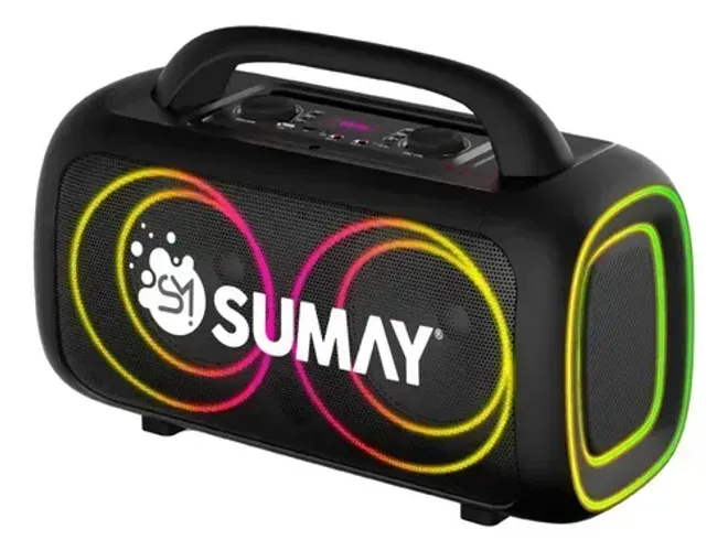 Caixa de Som Power Black Com Microfone Sumay 150W 