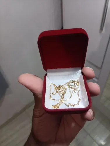 Cordão piastrine ouro 18k