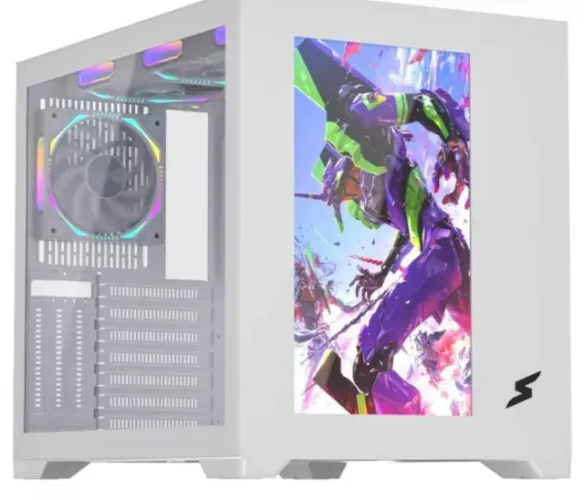 Gabinete Gamer Superframe Box Magic - Display 13.3 - 6 Coolers - Atx - Branco