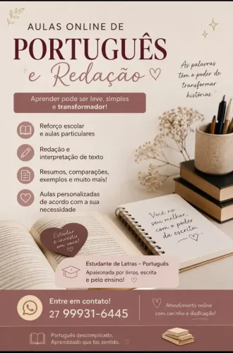 Aulas de reforço de português 