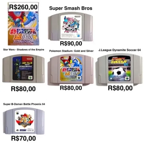 JOGOS NINTENDO 64 JAPONÊS - ORIGINAIS - TESTADOS E HIGIENIZADOS - FUNCIONANDO 100%
