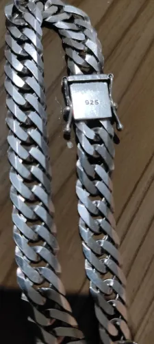 pulseira de prata maciça 10mm