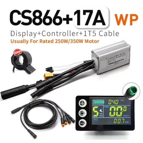 Controlador display S866 cabos e iluminação bicicletas Caloi Easy Rider E Urbam ekétrica