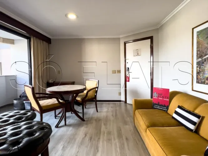 Flat Transamérica Higienópolis Classic disponível para venda com 39m², 1 dormitório e 1 va