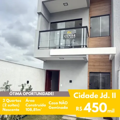 FIT - Venda - Casa Duplex - 2 Quartos (2 suítes) - Nascente - 108,81m² 