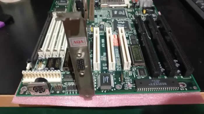 Kit retro, placa mãe ATC-1020 processador Pentium 166