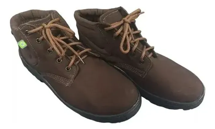 Bota Botina Couro Coturno Nobuck Brasfort Marrom