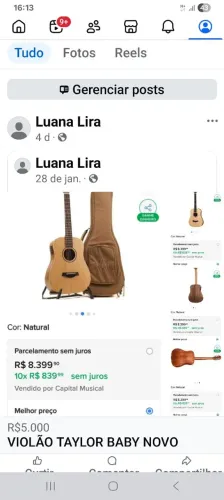 VIOLÃO TAYLOR BABY NOVO