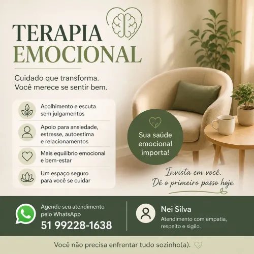 Atendimento para Ansiedade - Sessões Online.