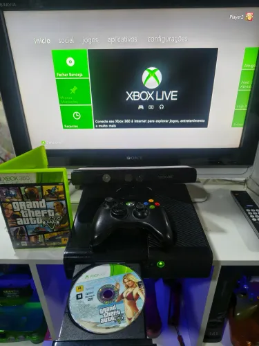 Xbox 360 Completo Funcionando Perfeitamente Com Kinect