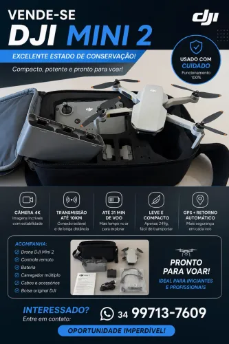 Drone Dji MINI 2 4K semi novo