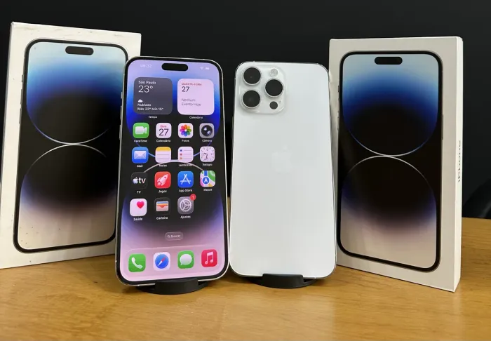 iPhone 14 Pro Max 128gb Branco semi novos perfeitos!!