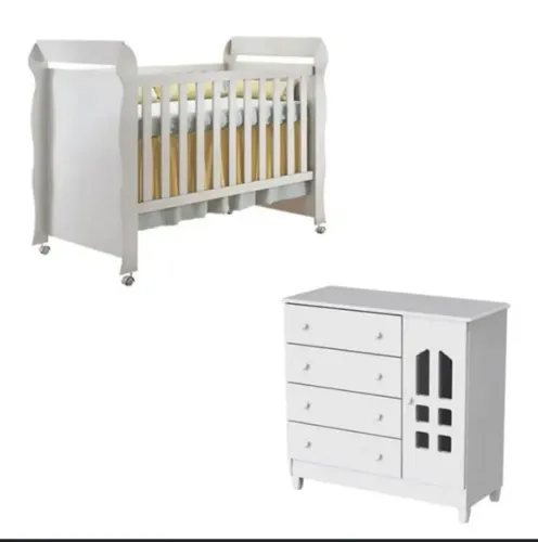 Kit berço americano e comoda infantil MDF