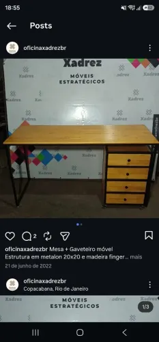 Conjunto de móveis industriais