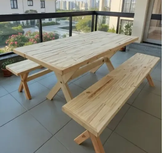 CONJUNTO RUSTICO 2 BANCOS ( 2 METROS )