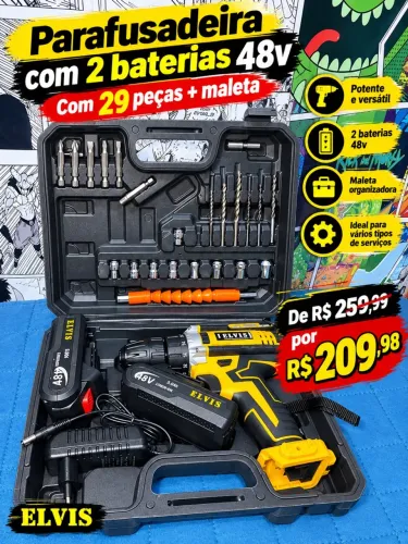 Furadeira/parafusadeira 48v 2 baterias