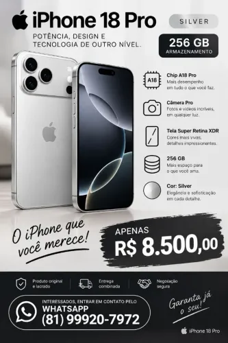 iPhone 18 pro - 256gb (silver) LACRADO.